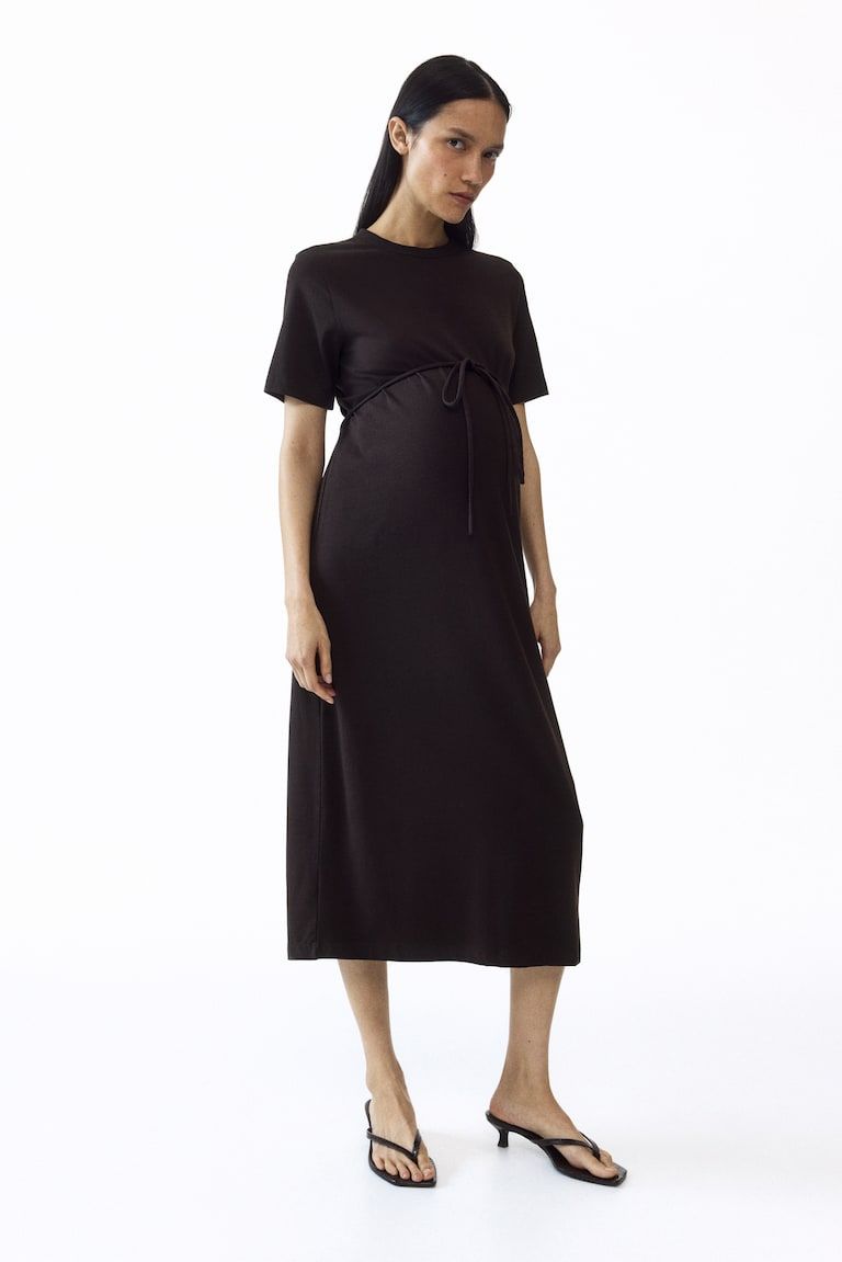MAMA Tie-Detail T-Shirt Dress
