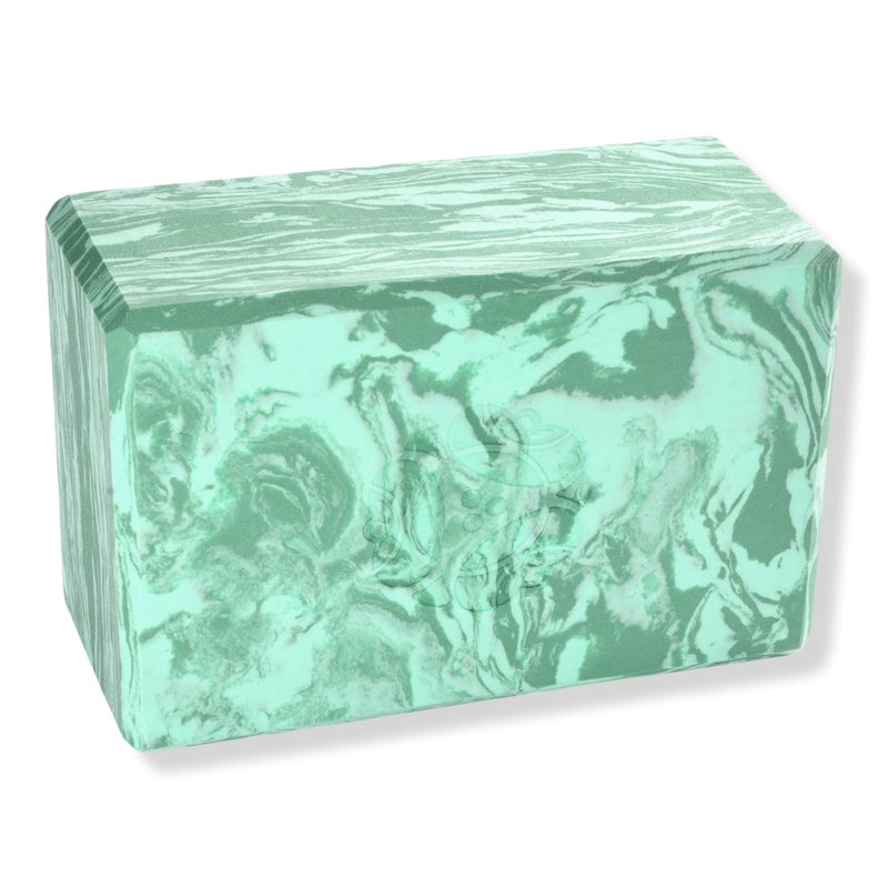 Marbled Yoga Foam Block 4" - Sea Green