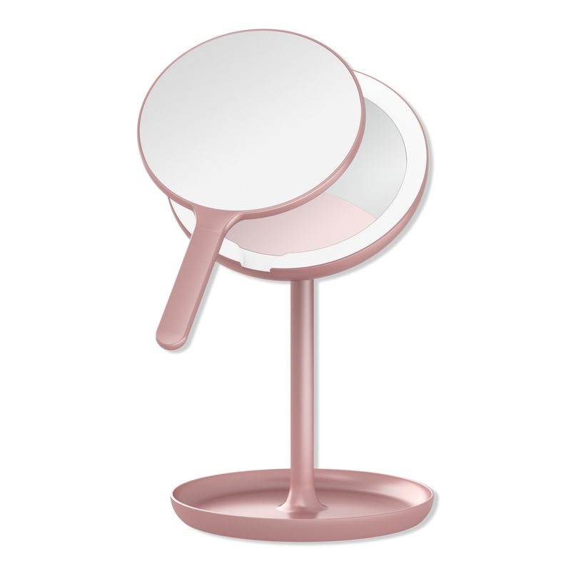 Matte Blush Lighted Handheld Mirror