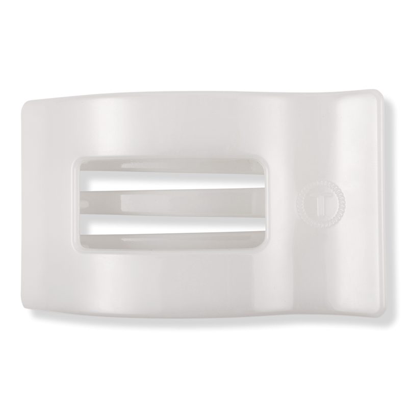 Medium Flat Rectangle Hair Clip - Coconut White