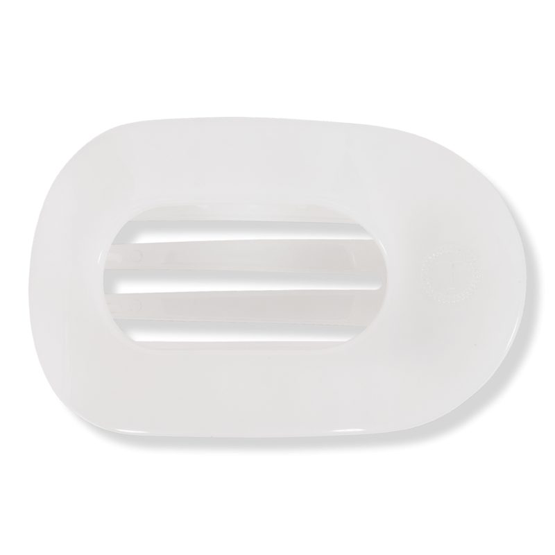 Medium Flat Round Hair Clip - Coconut White