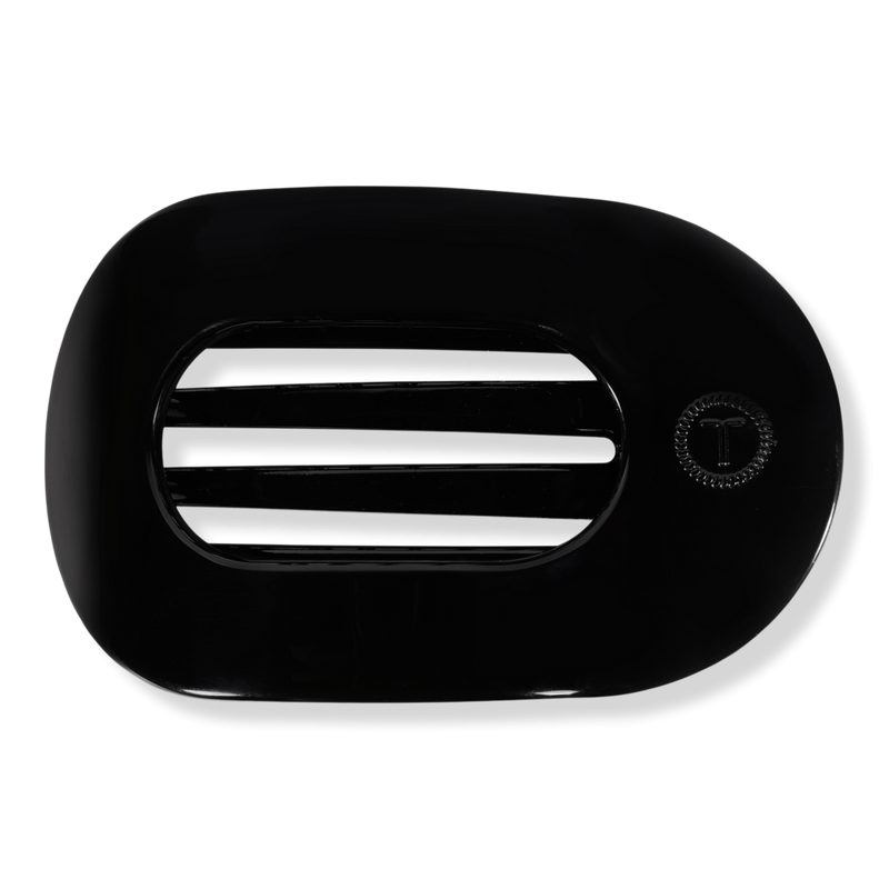 Medium Flat Round Hair Clip - Jet Black