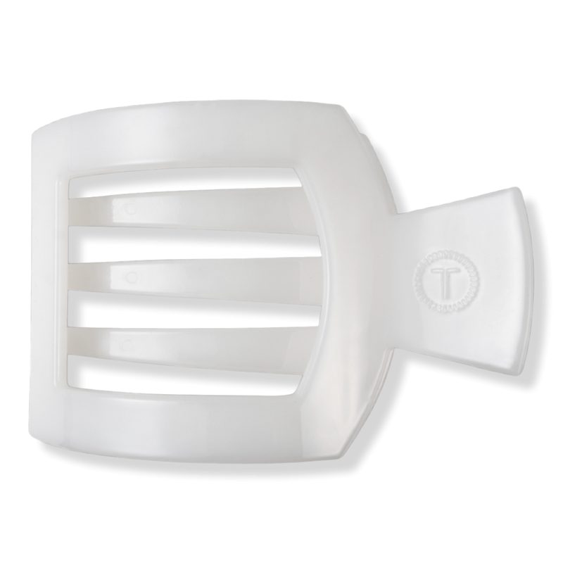 Medium Flat Square Hair Clip - Coconut White