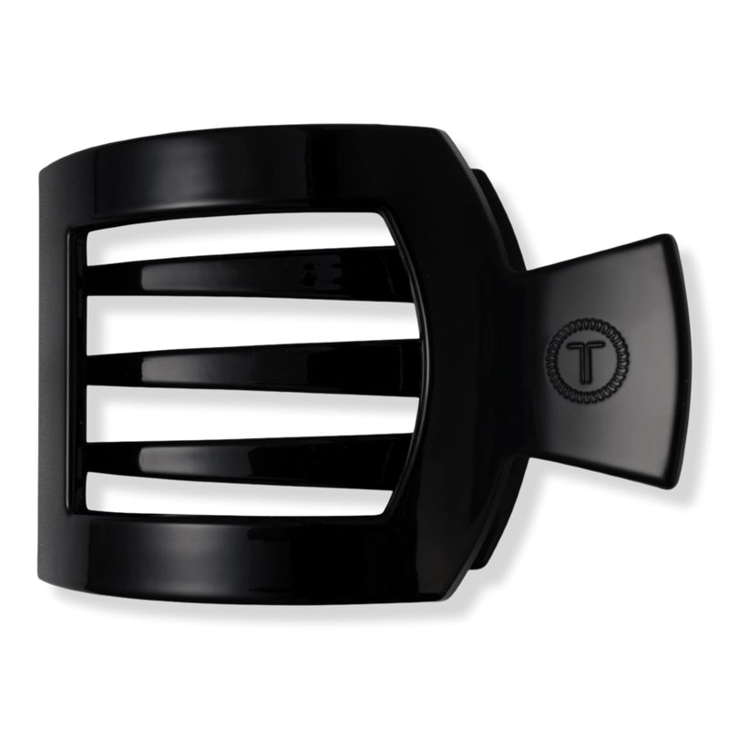 Medium Flat Square Hair Clip - Jet Black