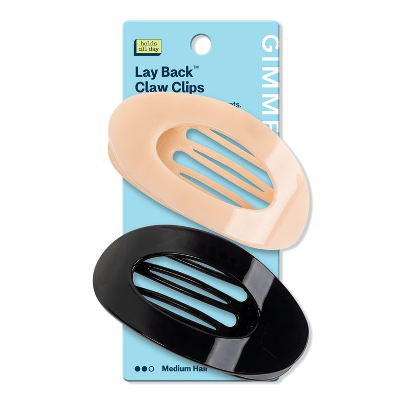 Medium Hair Lay Flat Claw Clip - Black/Cream