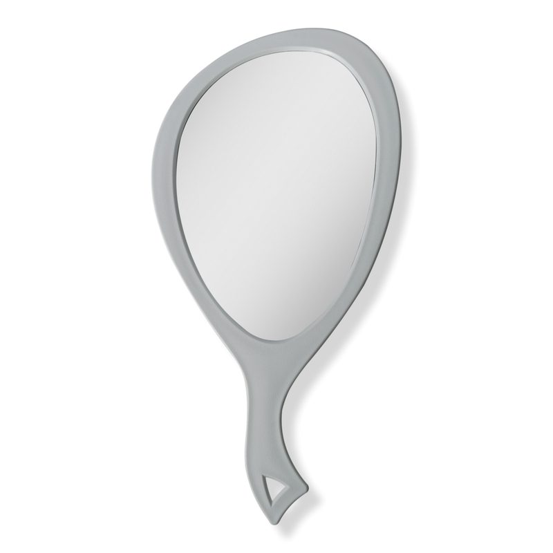 Medium Teardrop Handheld Mirror with Curved Handle - Pebble Gray