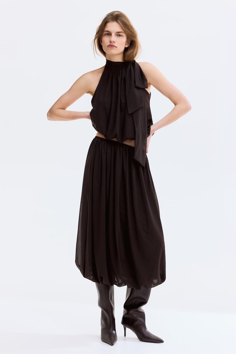 Mesh Balloon Skirt