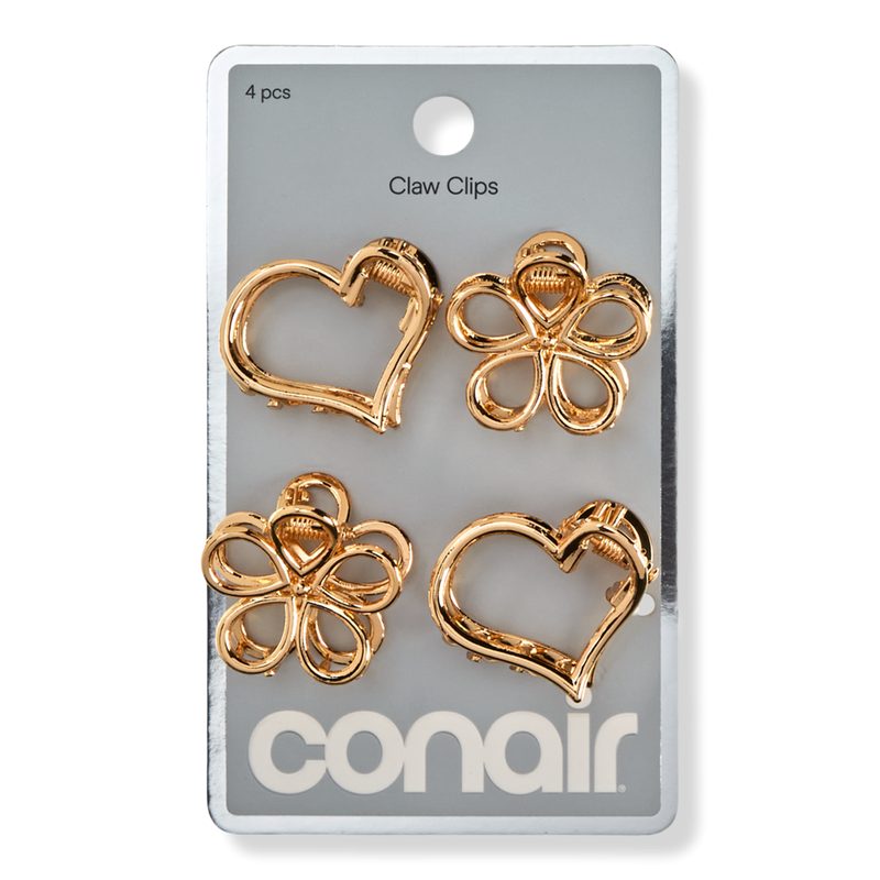 Metal Flower and Heart Claw Clips