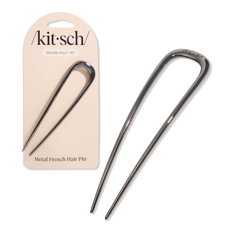 Metal French Hair Pin - Hematite