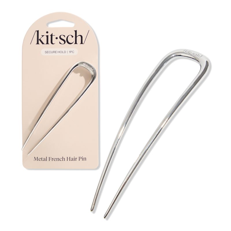 Metal French Hair Pin - Silver