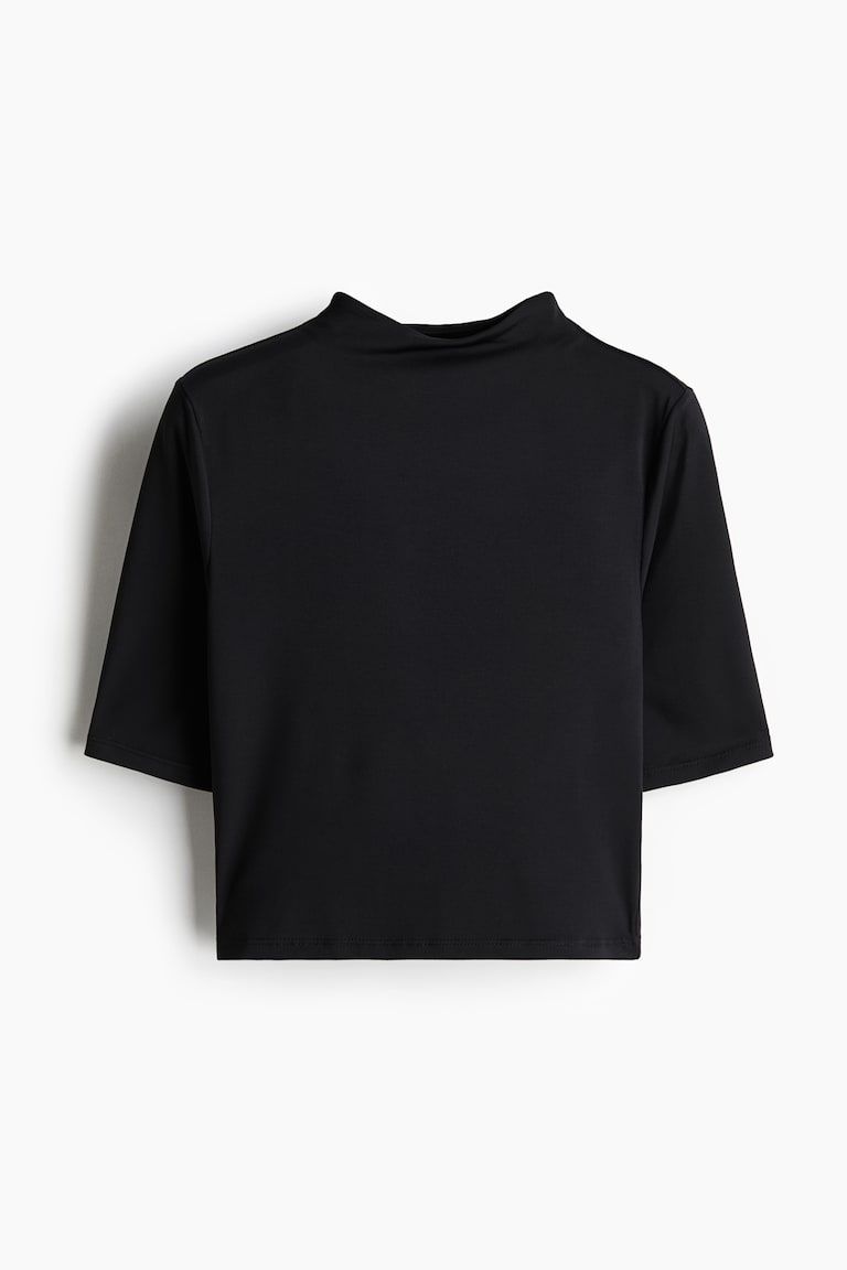 Microfiber Mock Turtleneck Top