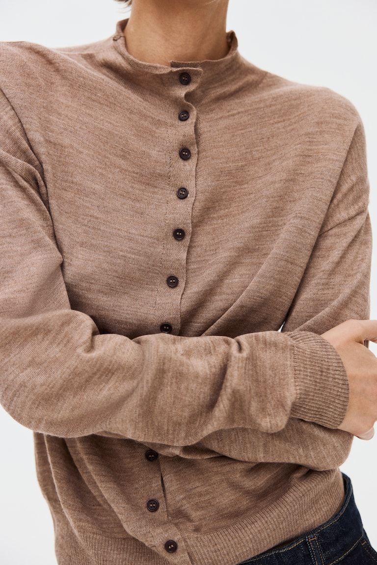 Mock Turtleneck Cardigan