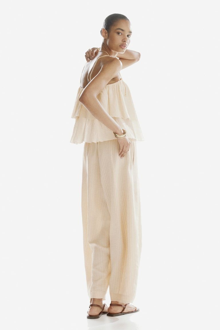 Modal-Blend Barrel-Leg Pants