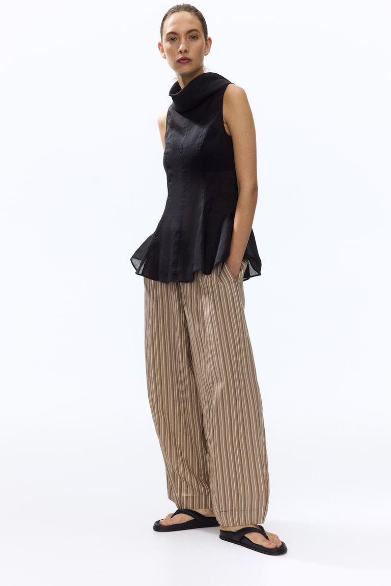Modal-Blend Barrel-Leg Pants