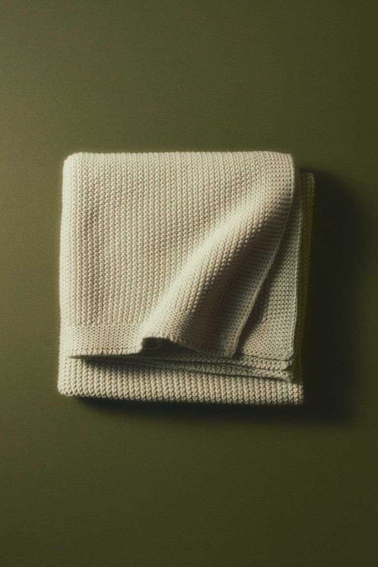 Moss-Stitched Cotton Baby Blanket
