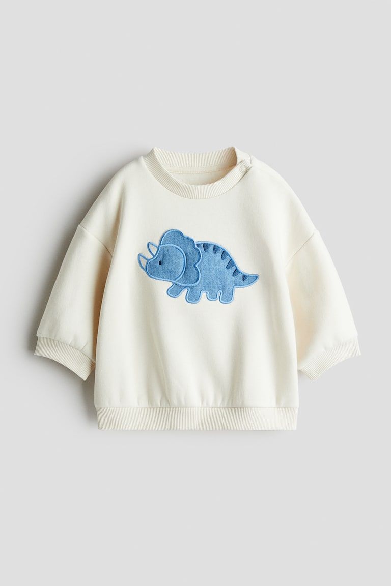 Motif-Detail Brushed-Inside Sweatshirt