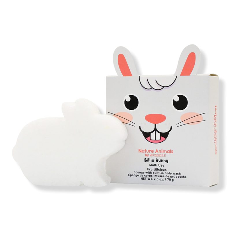 Nature Animals Billie Bunny Body Wash Infused Bath & Shower Loofah for Kids & Baby