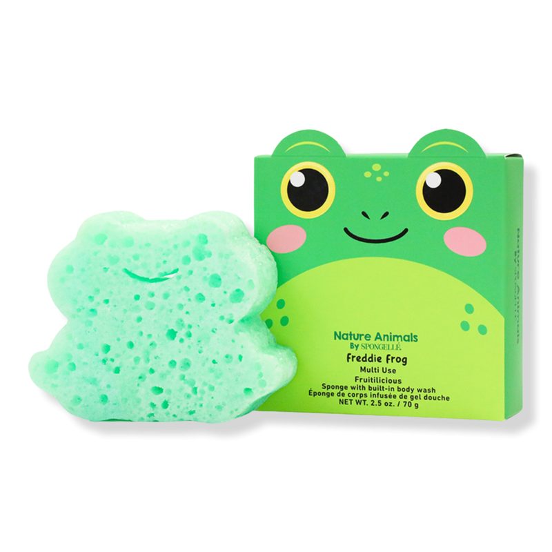 Nature Animals Freddie Frog Body Wash Infused Bath & Shower Loofah for Kids & Baby