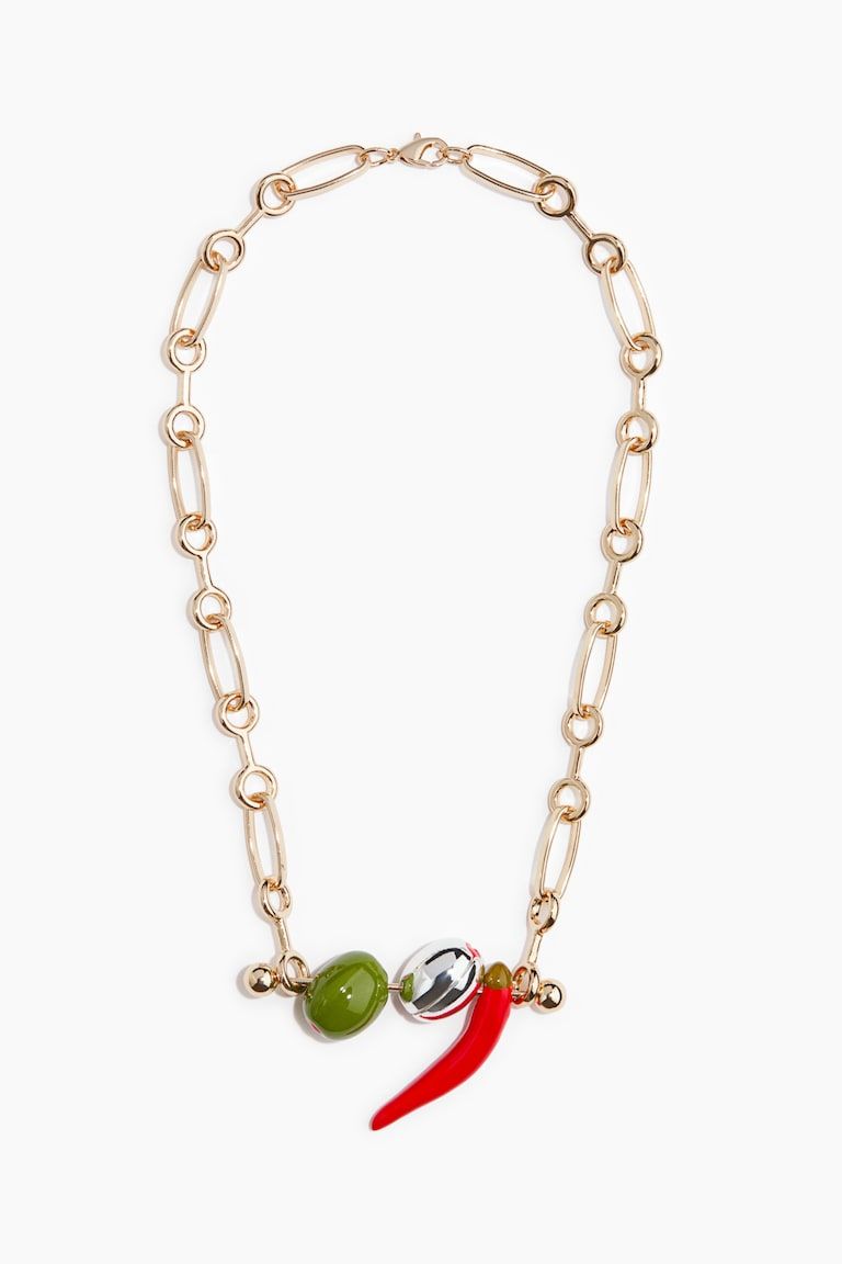 Necklace with Bar Link and Pendants