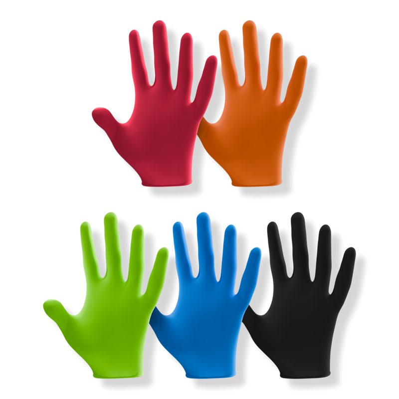 Nitrile Disposable 5 Boxes Matte Powder-Free Gloves - Large