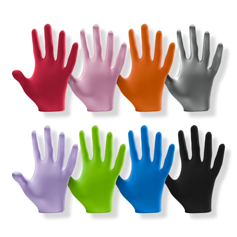 Nitrile Disposable 8 Boxes Assorted Powder-Free Gloves - Large