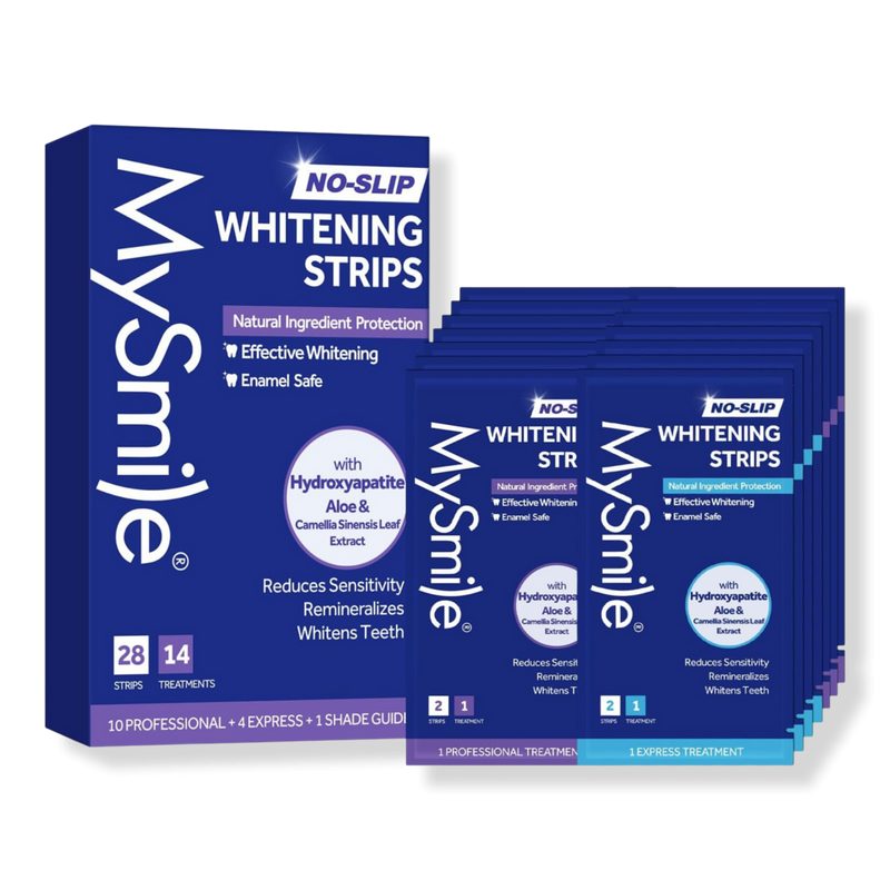Non-Slip Teeth Whitening Strips with Natural Ingredients - 14 Sets