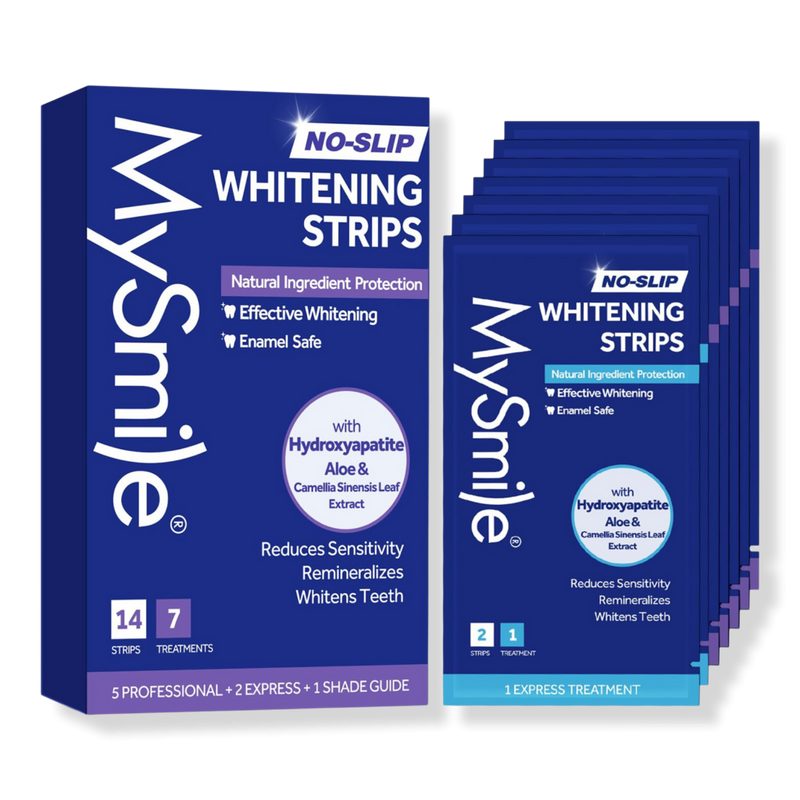 Non-Slip Teeth Whitening Strips with Natural Ingredients - 7 Sets
