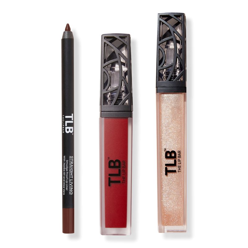 Nonstop Liquid Matte Lipstick, Gloss Up Sheer Finish Gloss & Lip Liner Set - Bawse Lady, Trophy Wife, and Straight Living