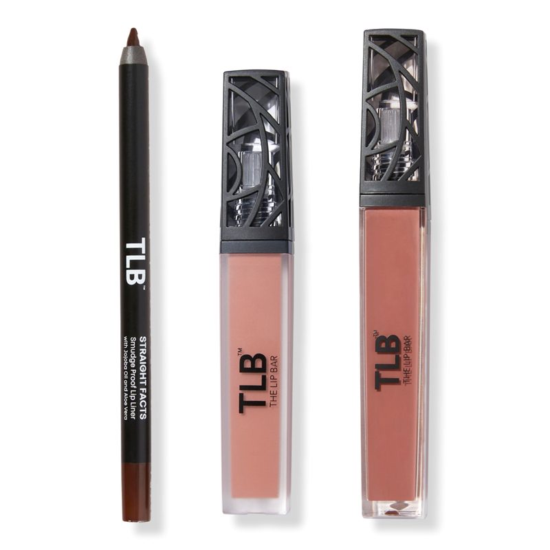 Nonstop Liquid Matte Lipstick, Gloss Up Sheer Finish Gloss & Lip Liner Set - Commando, Gamechanger, and Straight Facts