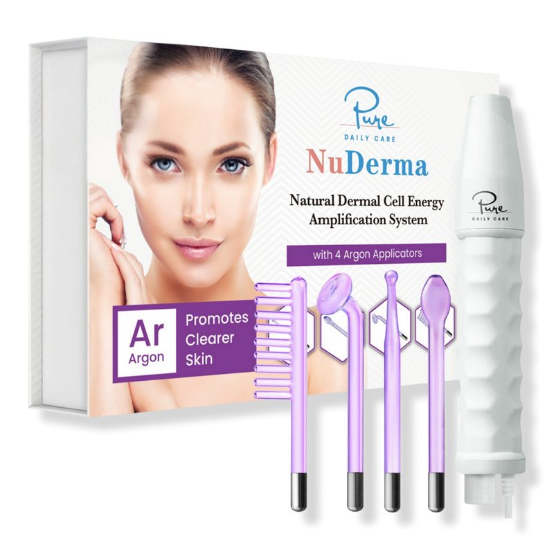 NuDerma Standard High Frequency Wand w/Argon Applicators - White