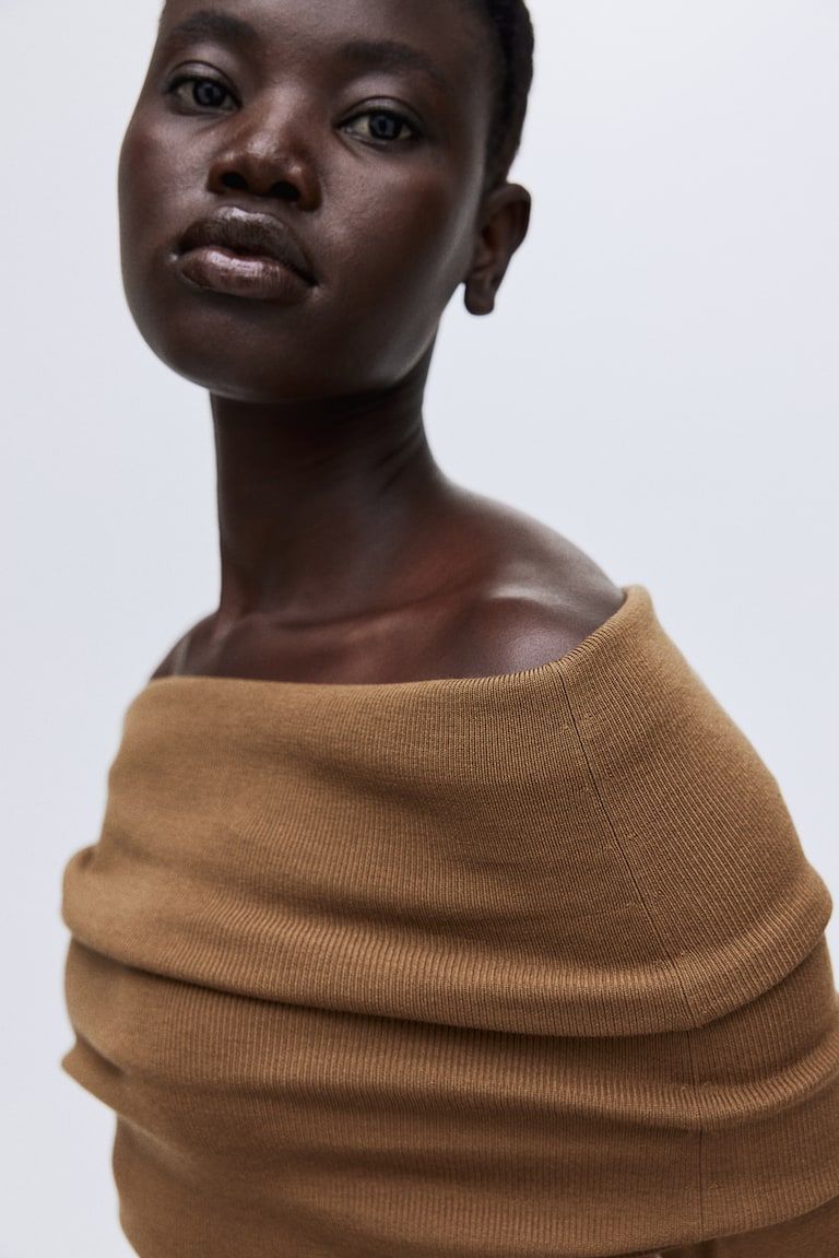 Off-the-Shoulder Wool Top