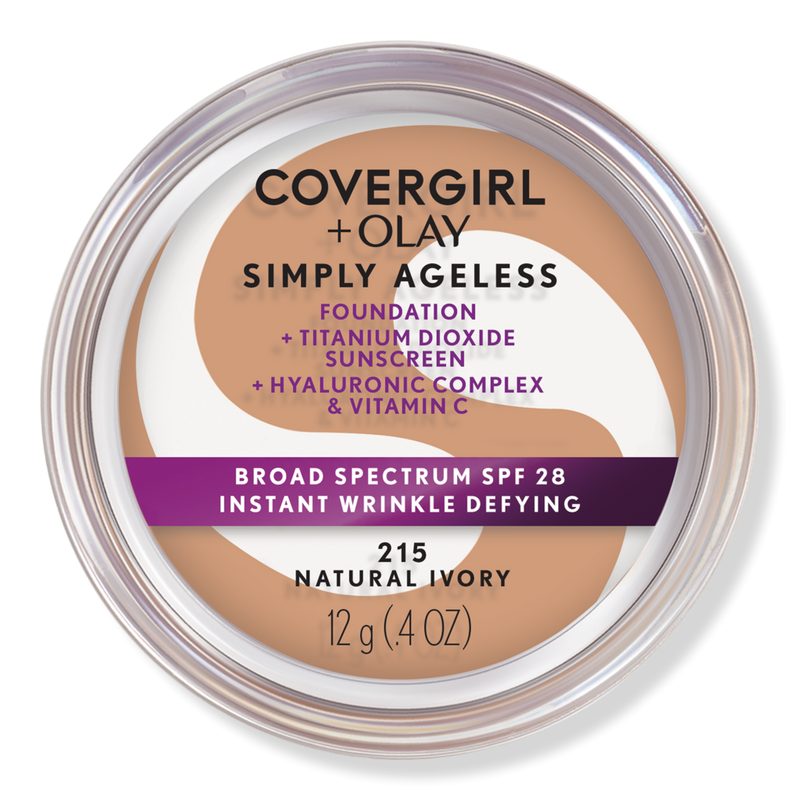 Olay Simply Ageless Instant Wrinkle-Defying Foundation with SPF 28 - Natural Ivory 215
