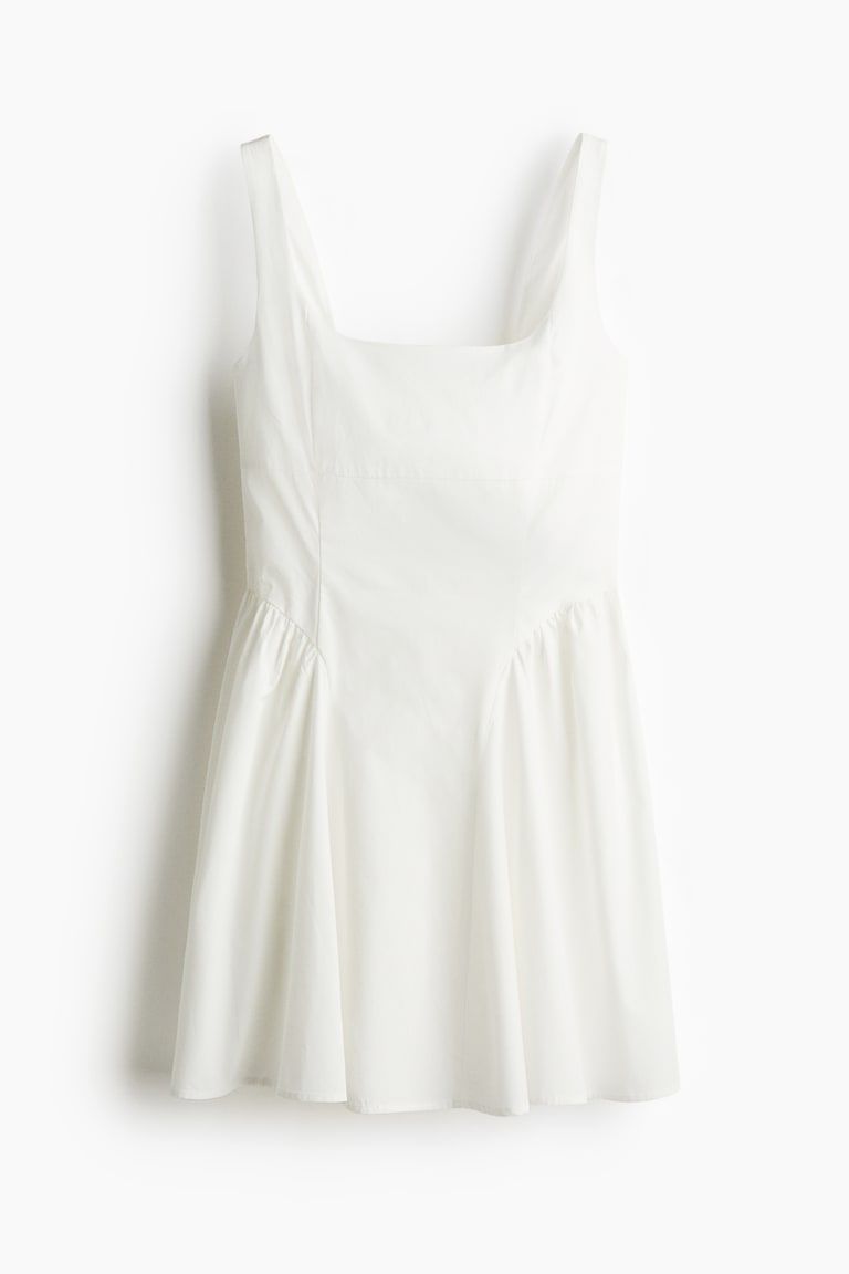 Open-Back Poplin Dress