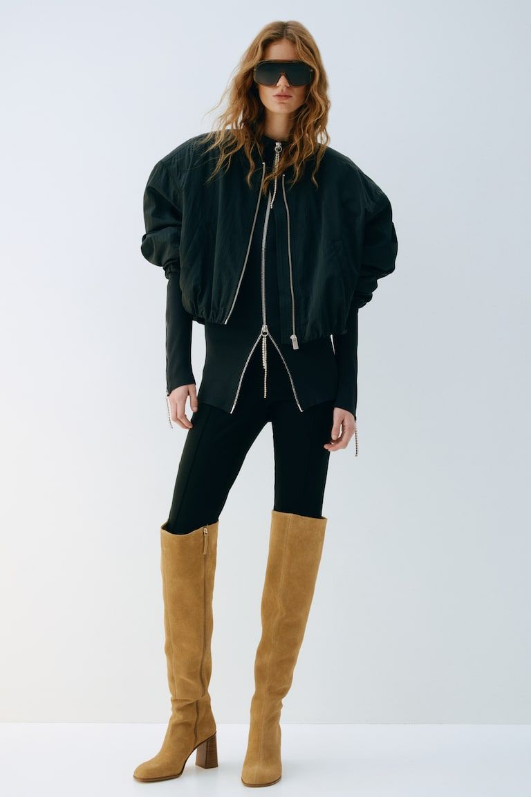 Over-the-Knee Split Suede Boots