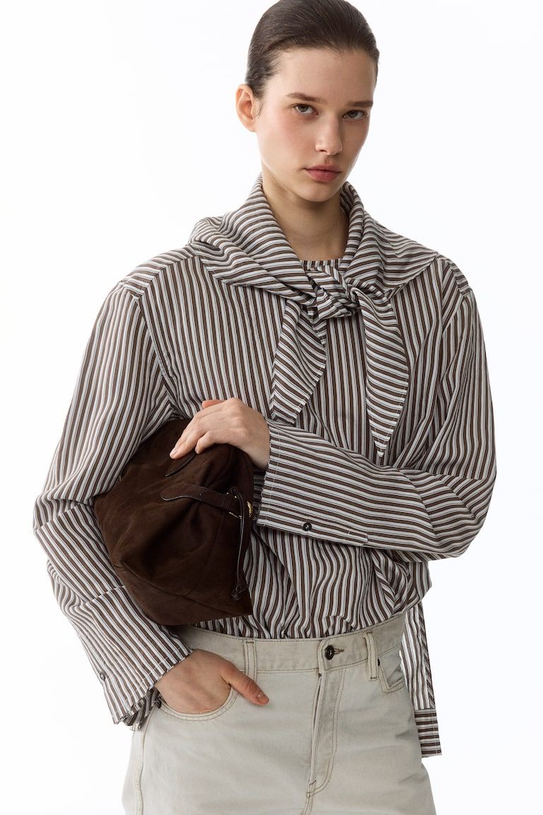 Oversized Blouse with Scarf