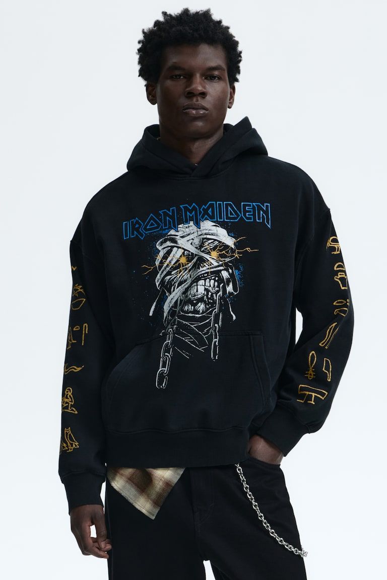 Oversized Fit Printed Hoodie