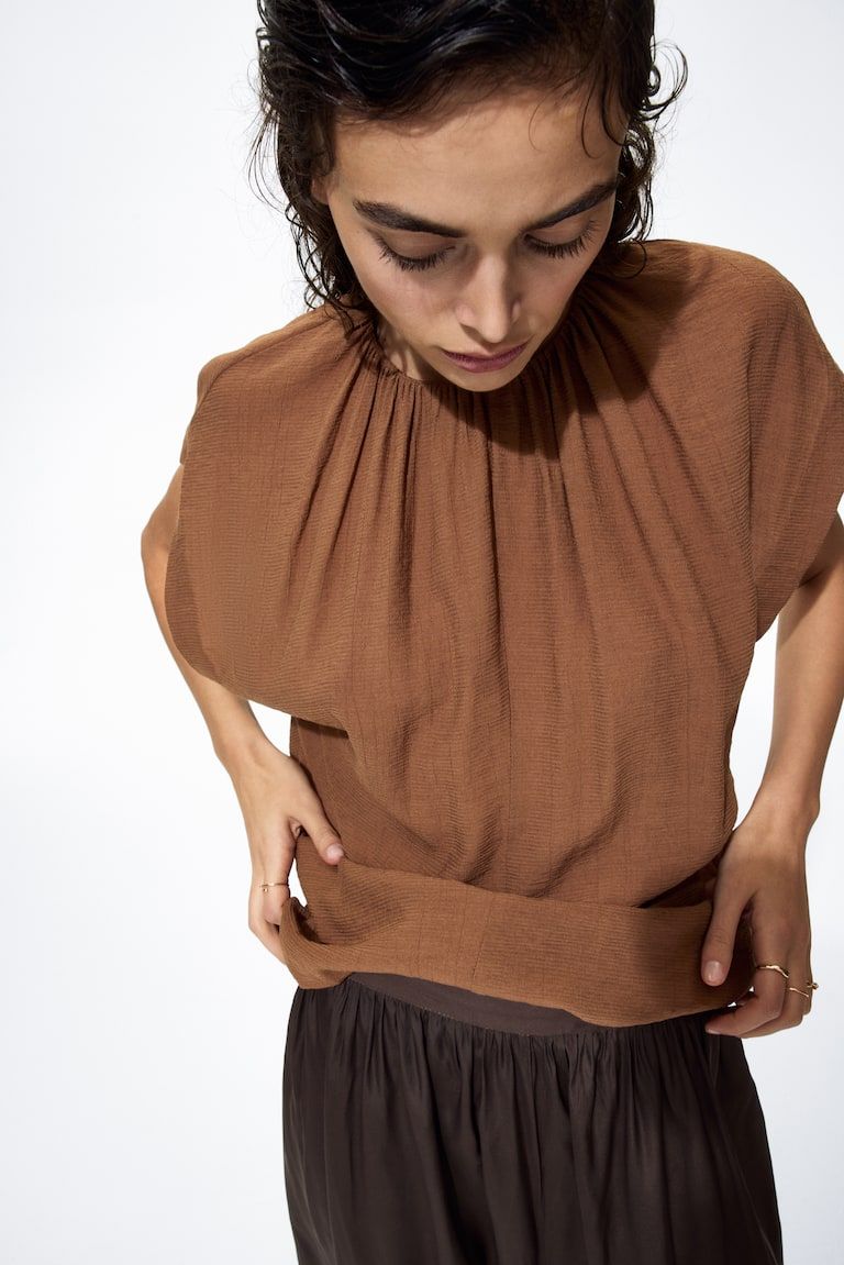 Oversized Gathered Blouse