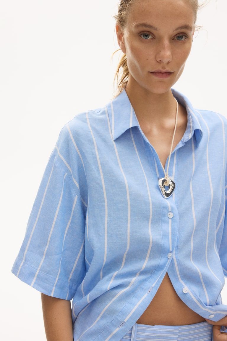 Oversized Linen-Blend Shirt