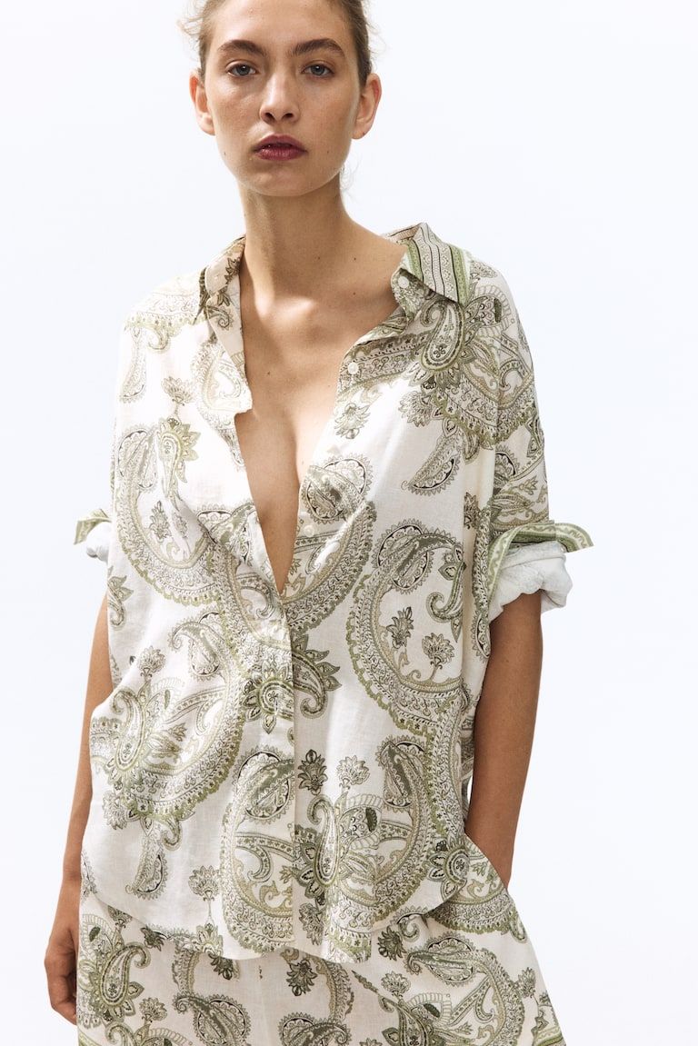 Oversized Linen-Blend Shirt