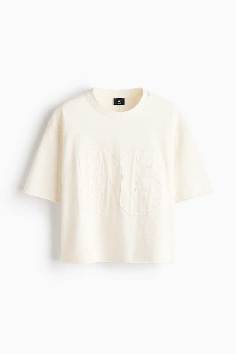 Oversized Motif-Detail Cotton T-Shirt