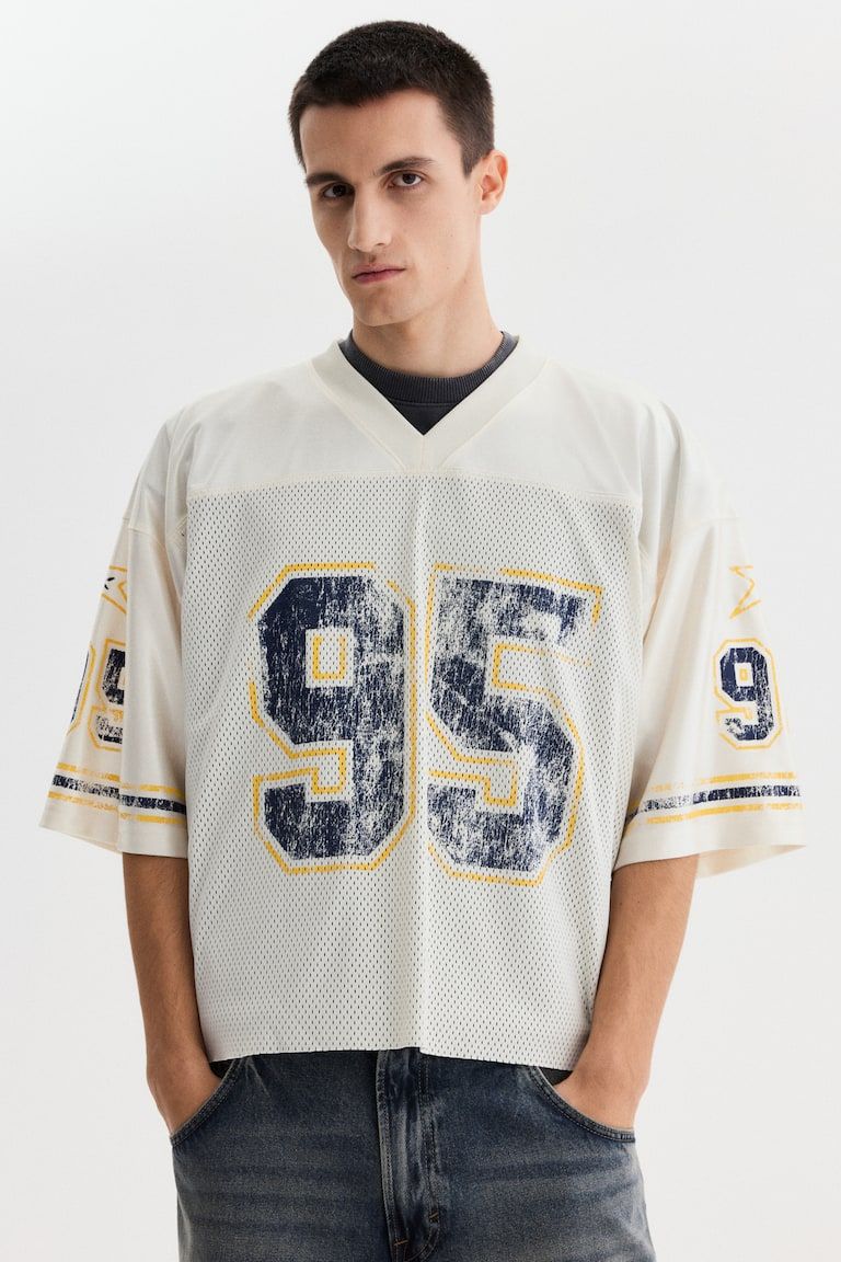 Oversized Printed Mesh T-Shirt