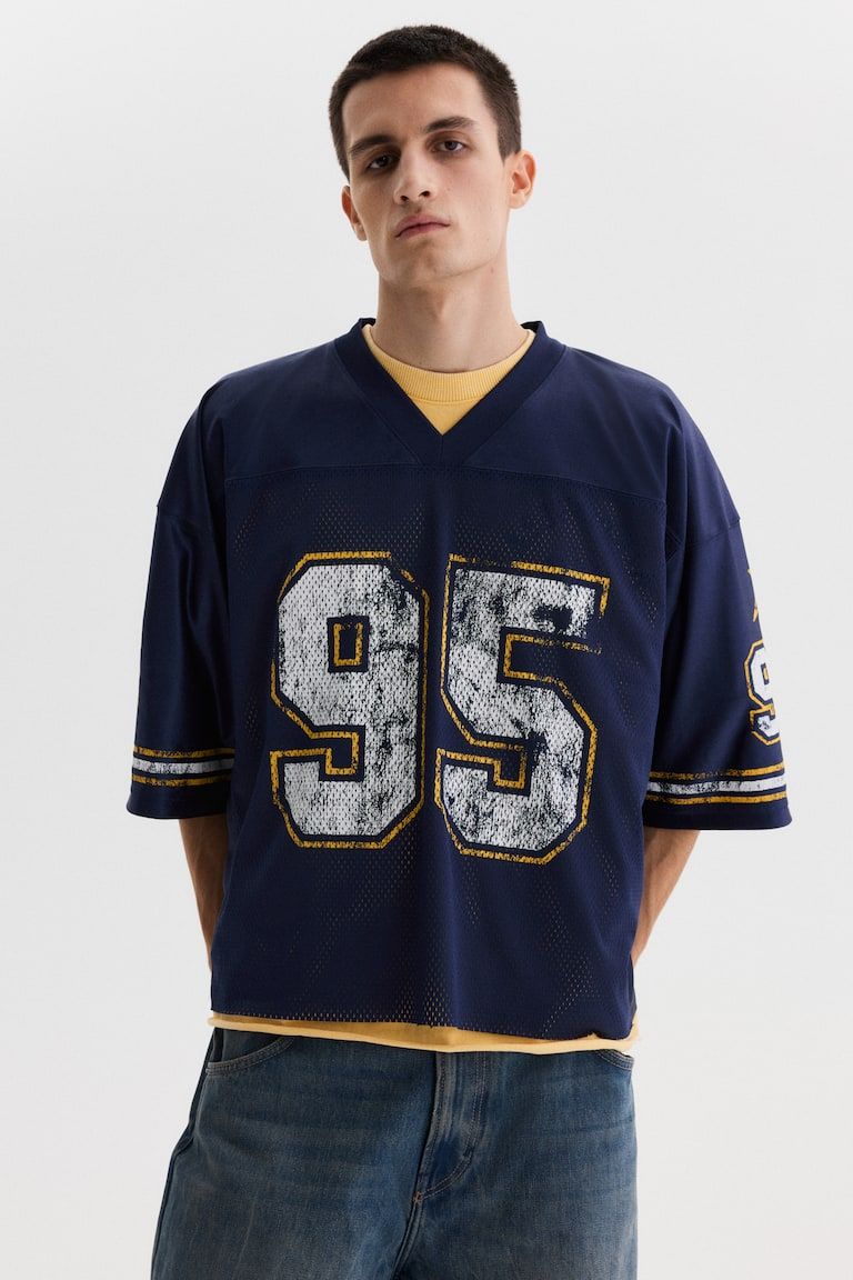 Oversized Printed Mesh T-Shirt