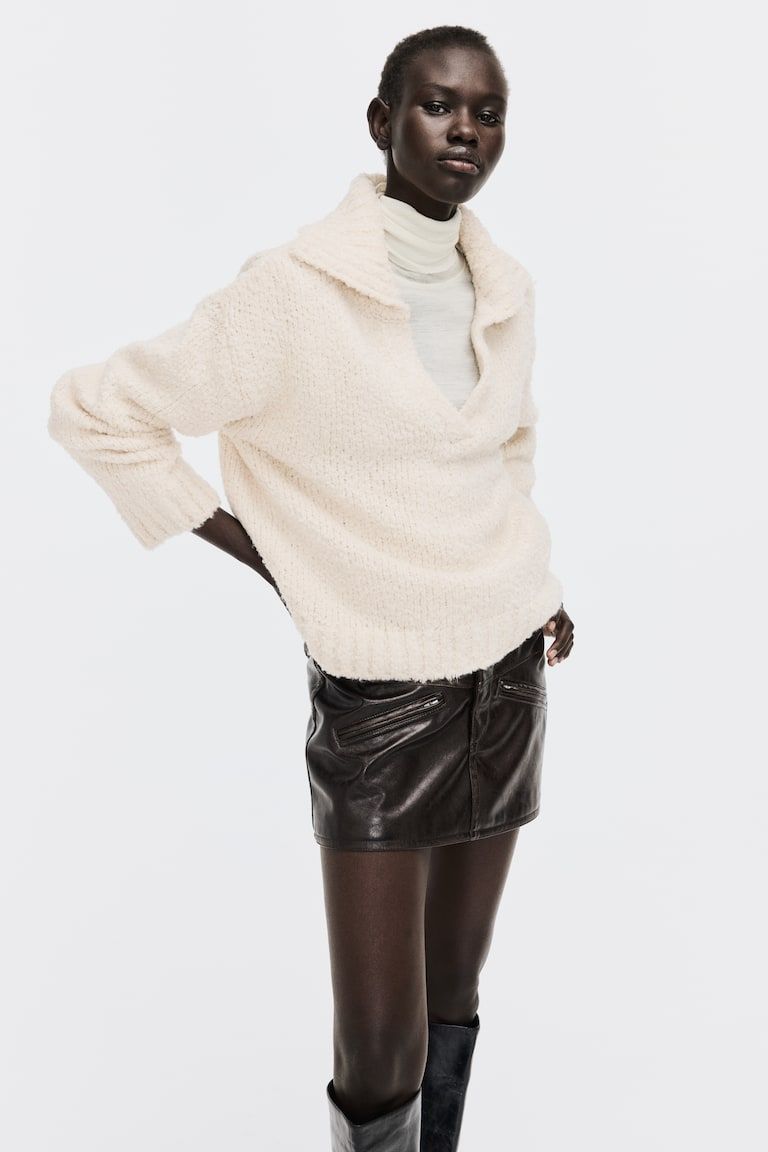 Oversized Sweater with Collar