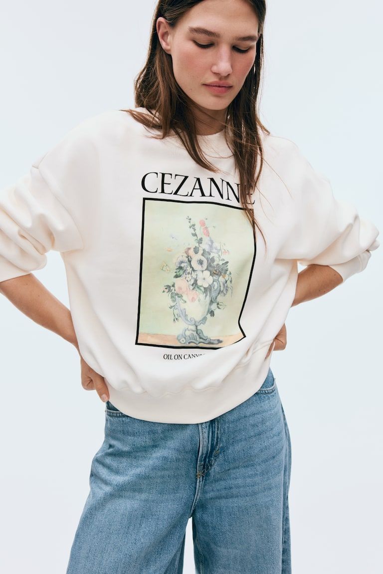 Oversized Sweatshirt with Printed Motif