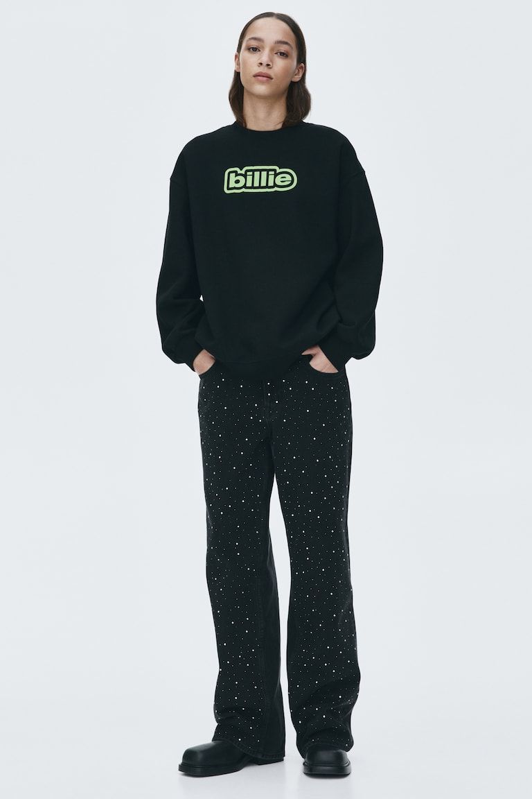 Oversized Sweatshirt with Printed Motif