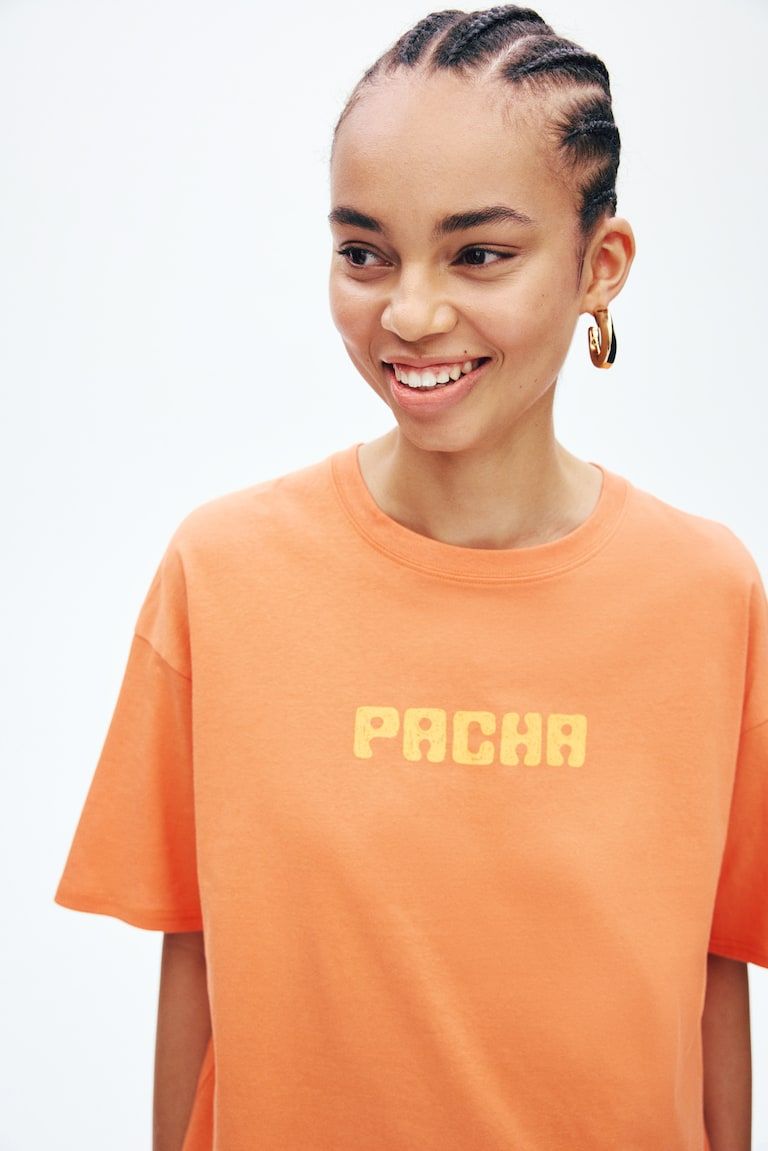 Oversized T-Shirt with Printed Motif