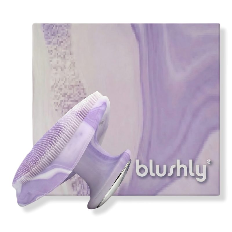 Palm Silicone Sonic Face & Body Brush with Heat - Purple Marble