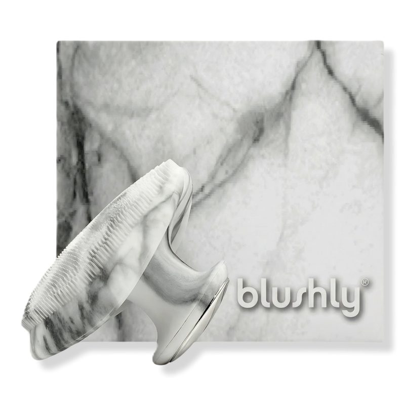 Palm Silicone Sonic Face & Body Brush with Heat - White Marble