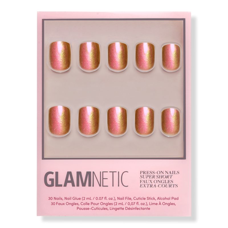 Papaya Chrome Press-On Nails