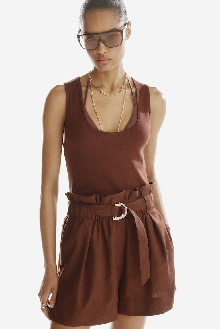 Paper Bag Shorts with Belt